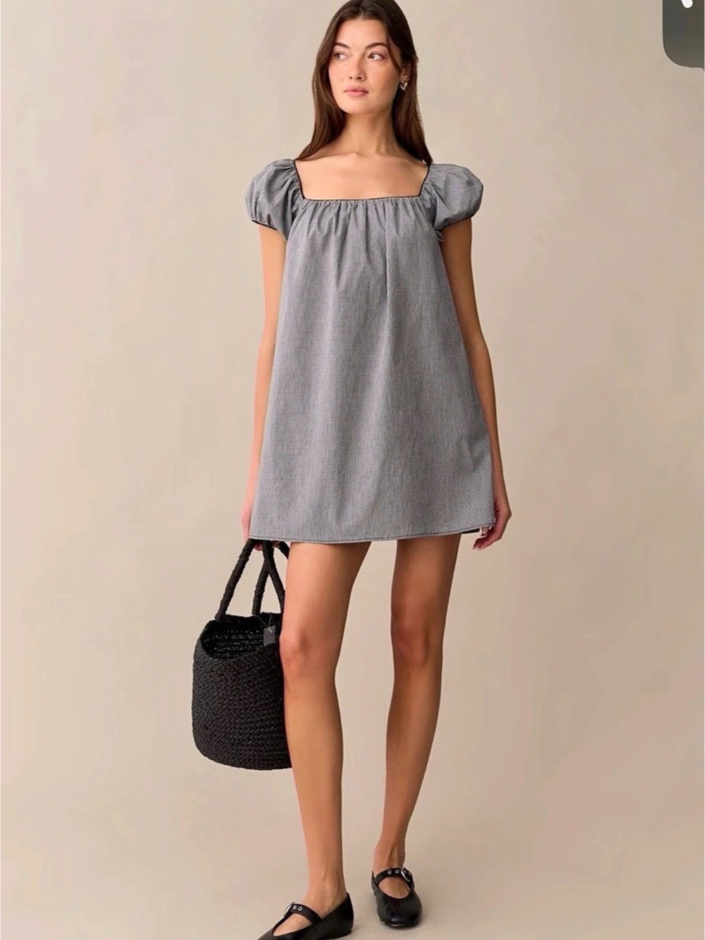 Kourt Nya Cotton Dress Black gingham Size Medium NWT